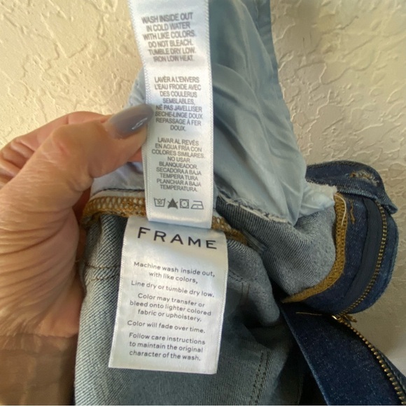 FRAME Denim Saxon Wash High Rise  Le Skinny Distressed Raw Edge Jeans SZ 25 - Picture 13 of 13